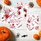 12 Pack Halloween Postcards Scary Blood Handprint Sticky Notes Horror Themed Postcard For Holiday Party Invitations